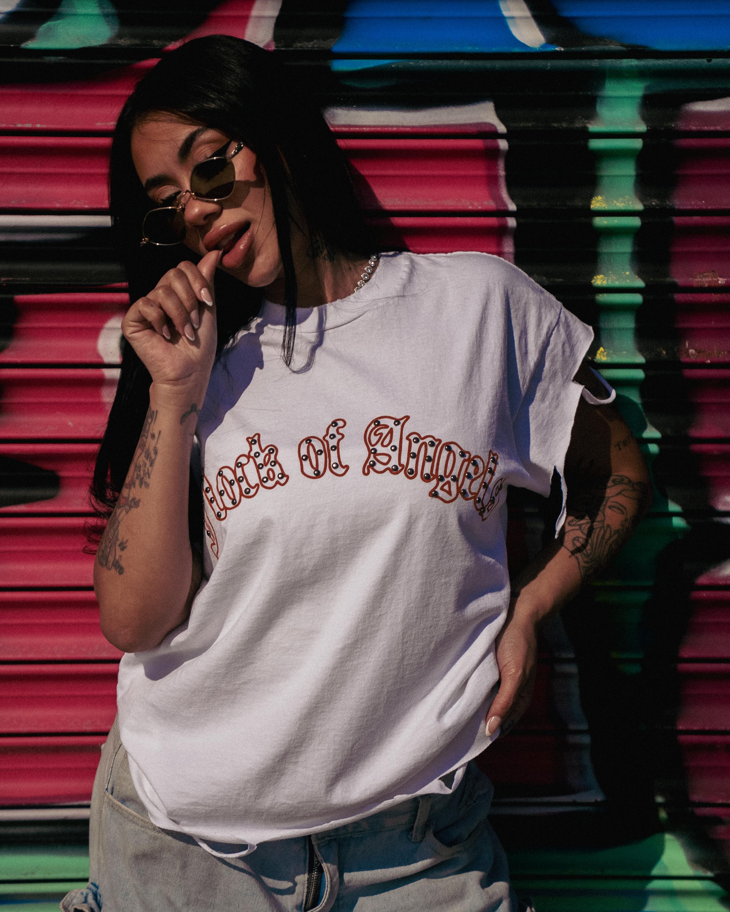 FOA ORANGE & BLUE SCROLL TEE